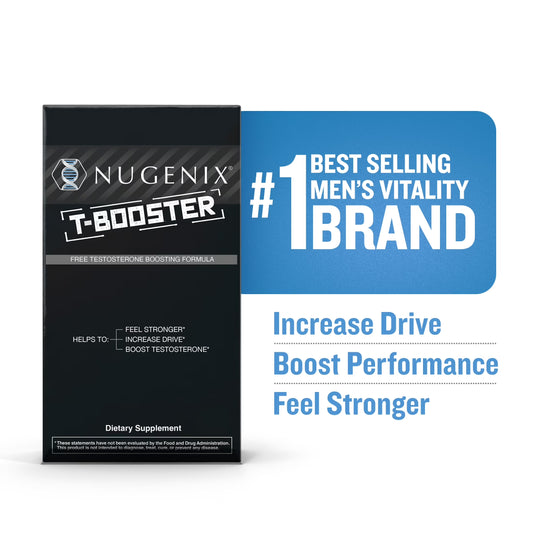 T-Booster Free Testosterone Booster for Men, Hormone Supplement, 42 Capsules, 14 Day Supply