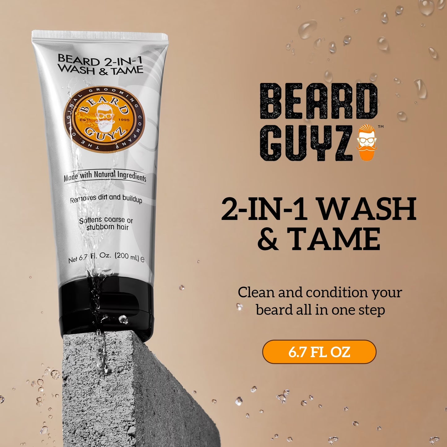 2-In-1 Wash & Tame Conditioner, with Argan Oil & Keratin, 8 Fl Oz