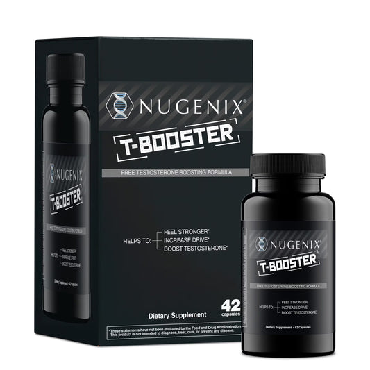 T-Booster Free Testosterone Booster for Men, Hormone Supplement, 42 Capsules, 14 Day Supply